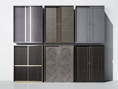 Modern Wardrobes With Various Designs Different Colors And Wood Finishes For Interior Decor 3d model