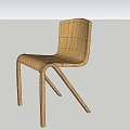 Modern Wooden Dining Chair With Curved Backrest And Sturdy Legs