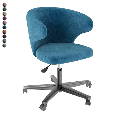 Comfortable Office Chair With Armrests Metal Base Wheeled Multiple Color Options 3d model