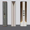 Modern Decorative Columns With Various Textures Metal Accents And Vertical Patterns 3d model