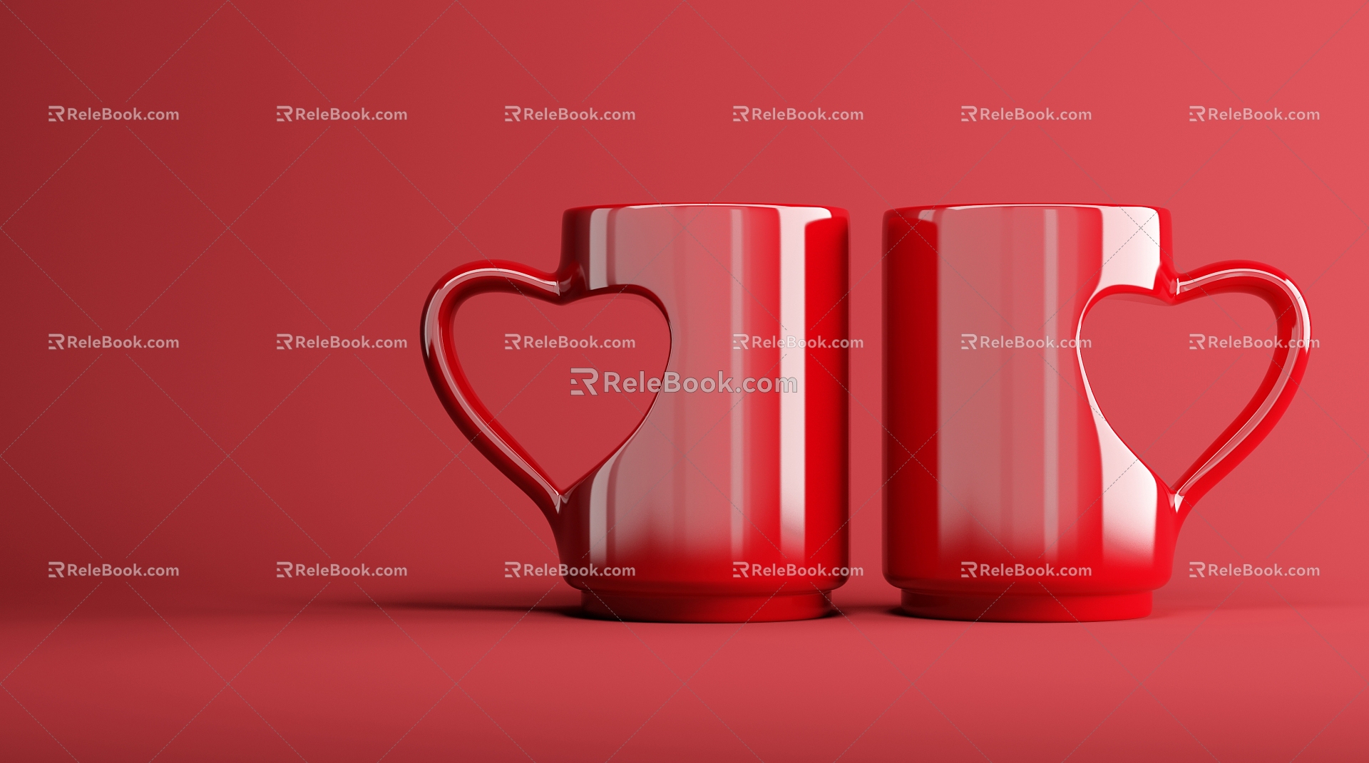 Modern Cup Romantic Valentine's Day Enterprise Commercial 3d model