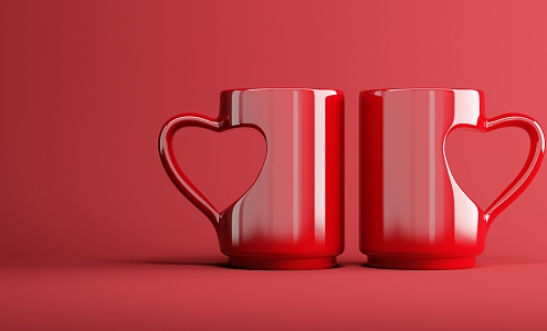 Modern Cup Romantic Valentine's Day Enterprise Commercial 3d model