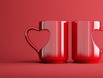 Modern Cup Romantic Valentine's Day Enterprise Commercial 3d model