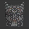 Gorgeous Decorative Vessel with Intricate Floral Patterns and Colorful Ornaments