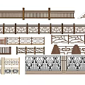 Fence Railing Set 3d model