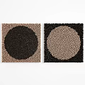 Textured Wooden Wall Decor With Circular Design In Brown And Beige Tones