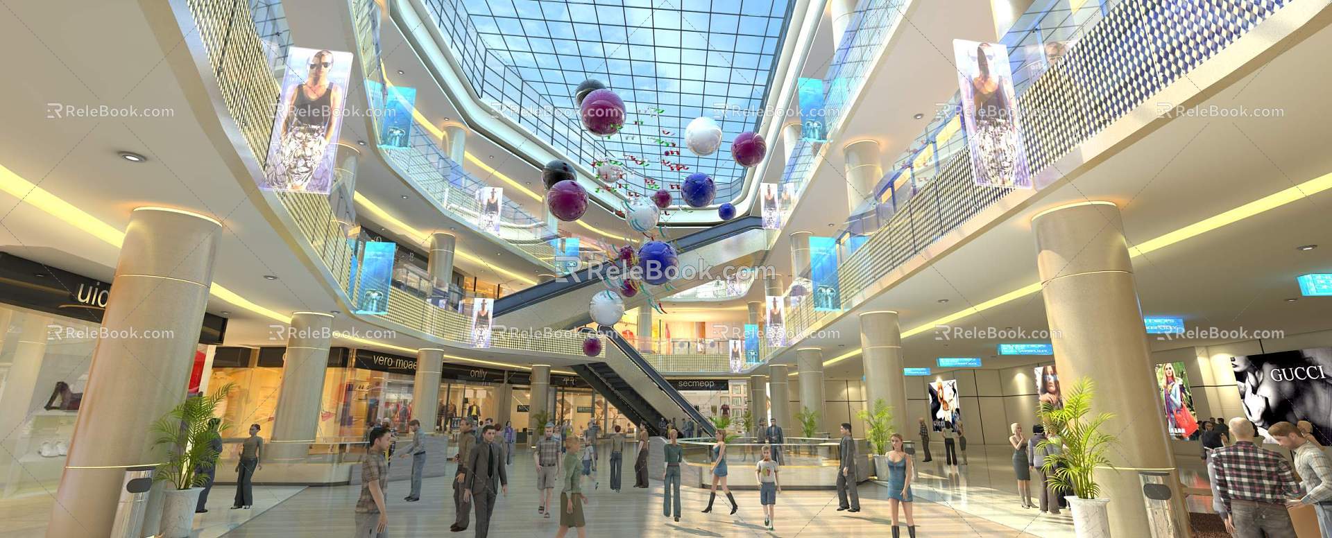 Modern Shopping Mall Indoor 3d model