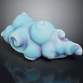 Abstract Spiral 3D Sculpture With Pastel Blue Purple Hues And Smooth Rounded Forms
