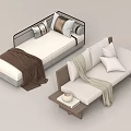 Modern Sofa Designs With Decorative Blankets Pillows And Side Table 3d model