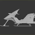Natural Snowy Winter Landscape with Sleek Silver Sled and Smooth Gliding Structure
