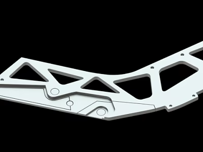 White Industrial Metal Bracket With Geometric Hollow Design And Mounting Holes 3d model