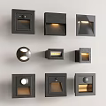 Modern Black Wall Lamps With Various Square And Round Illuminated Design Options
