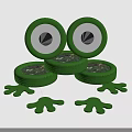 Frog Shaped Playground Equipment Made From Stacked Green Tires For Kids