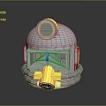 Modern Metallic Lighting Fixture Combination With Gray Yellow Design And Dome Shaped Elements