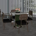 Modern leisure table and chair combination sofa coffee table combination 3d model