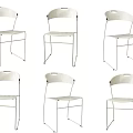 Modern White Single Chair With Metal Frame And Simple Home Design