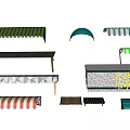 Various Colorful Garden Awnings With Striped And Geometric Designs For Outdoor Decor