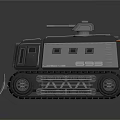 Armored Functional Vehicle With Tracks And Front Blade 3d model