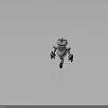 Futuristic Robot Design With Blue Eyes Gray White Body Black Arms Legs And Single Wheel