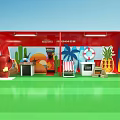 Hawaiian style Chinese style Japanese style pipeline photo clock product display pop-up shop 3d model
