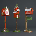 Christmas Themed Mailboxes Photo Check in Spot With Snowflakes Pine Decorations And Merry Christmas Signs
