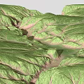 Lush Green Mountain Landscape With Rolling Valleys Winding Streams And Dense Vegetation 3d model
