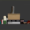 Assorted Weapon Ammunition Supplies Including Bullets and Open Storage Boxes 3d model