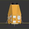 Advanced Golden Spacecraft With Extended Solar Panels And Scientific Modules 3d model
