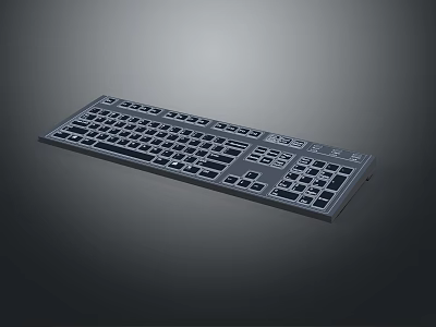 Sleek Modern Computer Keyboard Design With Full Size Layout And Numeric Keypad 3d model