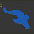 Artistic Sculpture Role of Streamlined Aquatic Creature With Silver Gray And Blue Accents