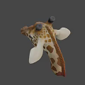 Detailed Giraffe Head 3D Model With Spotted Pattern Horns And Ears