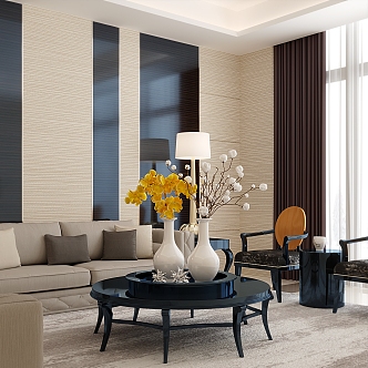 New Chinese Living Room 3d model