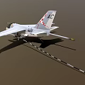 US Navy Fighter Jet Featuring White and Beige Visible Cockpit Missile Attachments Star Stripe Emblems