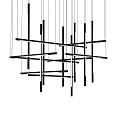 Modern Black Linear Geometric Chandelier Contemporary Hanging Design Structure 3d model