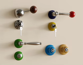 Modern door handle door lock dopamine door lock Bauhaus door handle 3d model