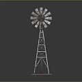 Sturdy Windmill Model Featuring Metal Structure Blades Tower Frame And Square Base