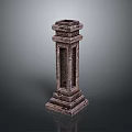 Ancient Classical Decorative Stone Pillar With Intricate Carved Texture Layered Base And Ornate Top
