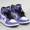Stylish High Top Purple and White Nike Sneakers With Black Laces