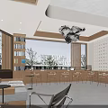 Contemporary Tea Shop Interior With Wooden Counter Bar Stools Display Shelves And Wall Decor