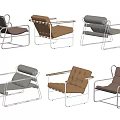 Modern Leisure Chairs With Metal Frame And Various Upholstered Colors And Styles