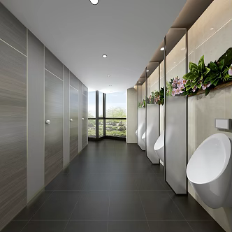 Modern Toilet Public Toilet Men's Toilet Partition Urinal 3d model
