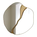 Modern Decorative Wall Mirror With Irregular Gold Frame For Home Interior Design 3d model