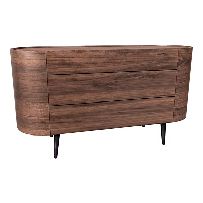Modern Walnut Sideboard With Drawers And Black Legs Modern Design 3d model