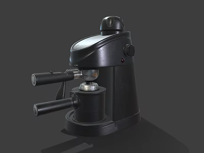 Black Espresso Coffee Maker Modern Kitchen Appliance With Dual Handles Design 3d model