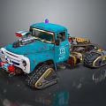 Blue Modified All Terrain Utility Vehicle With Tracks And Gear