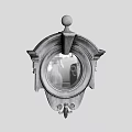 Vintage Wooden Wall Decor With Round Mirror And Ornate Frame Design