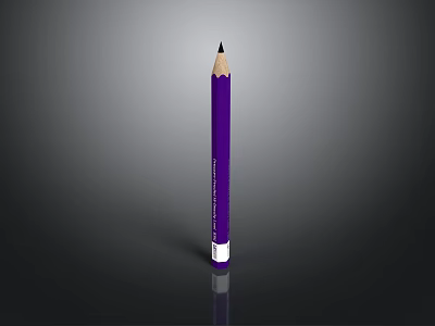 Purple Pencil with White Tip for Writing and Drawing Stationery Supplies 3d model
