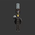 Futuristic Sci-Fi Weapon Design With Metallic Barrel Gold Silver Accents And Intricate Grip