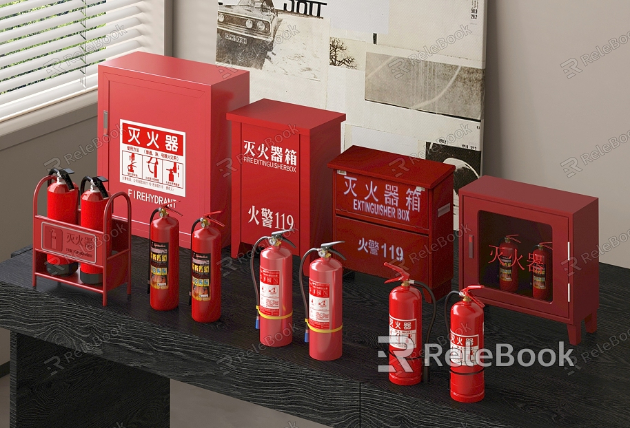 Fire Extinguisher Fire Hydrant Fire Station Exit Alarm Alarm Fire Lighting model