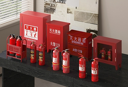 Fire Extinguisher Fire Hydrant Fire Station Exit Alarm Fire Lighting 3d model